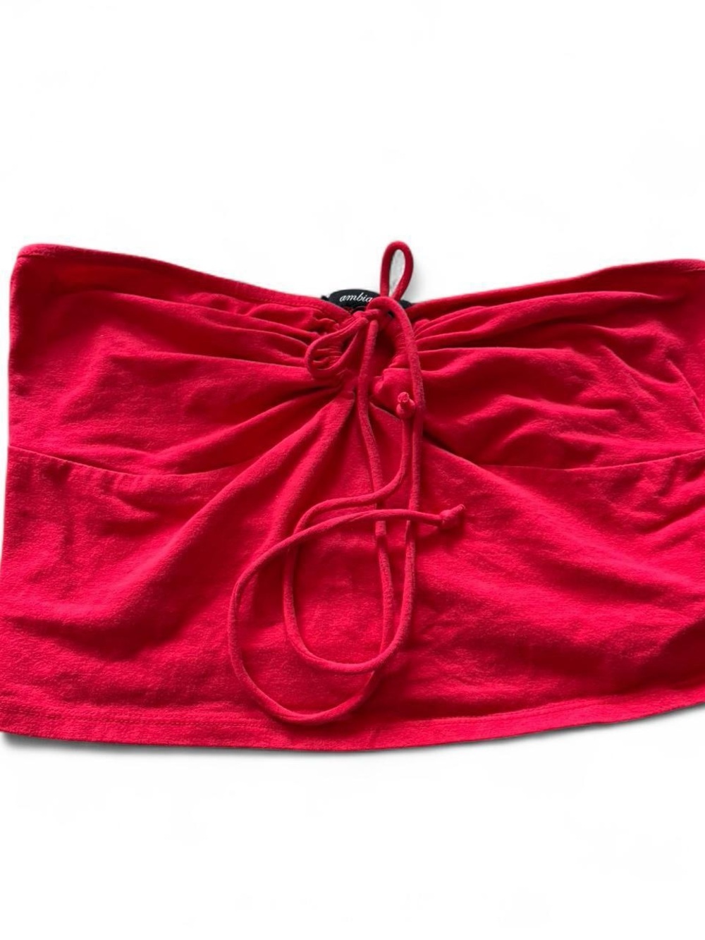 Ambiance Red Strapless Tube Top with Ring Detail